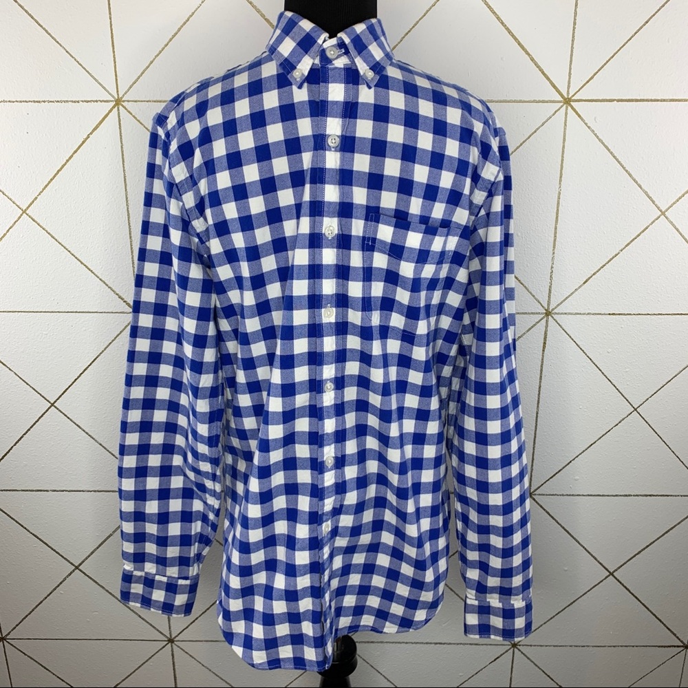 J. Crew Oxford Gingham Cotton Button Down Shirt
